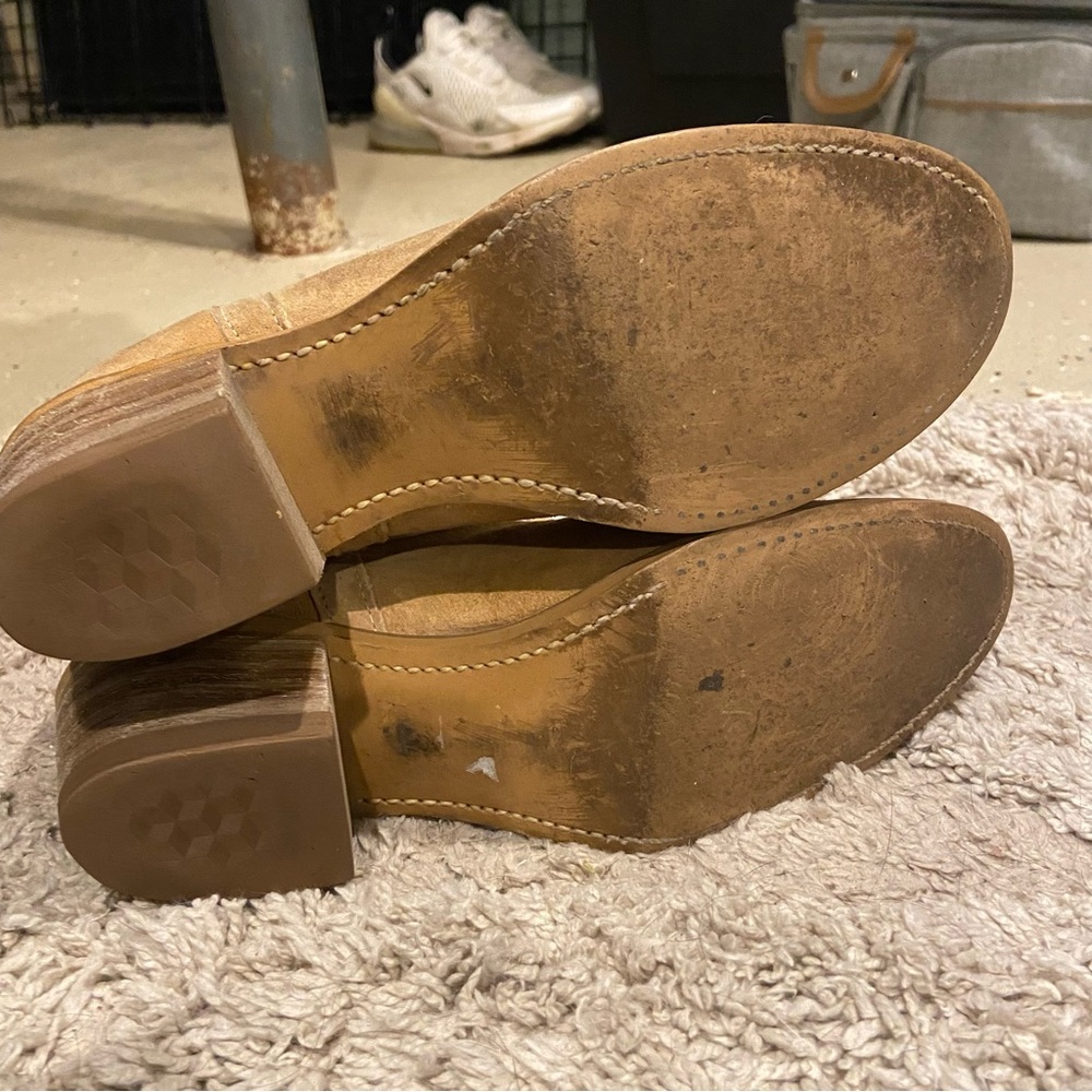 Vintage Dingo x Acme Women's Leather Cowboy Boots in tan size 7 narrow - Picture 5 of 9